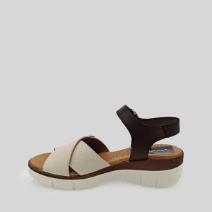 Sandalia Piel Cruzada Volumen